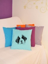 St. Bernard 2, pillow with dog, home decoration, high quality fabric, 5 colours! - £15.13 GBP