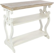 Deco 79 Wood Rectangle Console Table, 38&quot; X 15&quot; X 32&quot;, White, With Brown Wood - £187.87 GBP