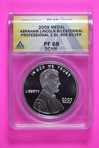2009 PR 68 Lincoln Professional Bicentennial 1 OZ .999 Silver Medal ANAC... - $54.14