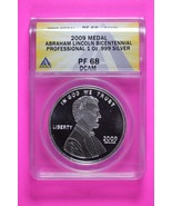 2009 PR 68 Lincoln Professional Bicentennial 1 OZ .999 Silver Medal ANAC... - €46,05 EUR