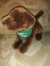 Bass Pro Shops Dog Puppy Plush 12&quot; Brown Green Scarf Stuffed Animal Toy Pup Ages - £16.34 GBP