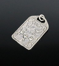 Vintage .925 Sterling Silver Signed PB Grandma We Love You Necklace Pendant 5.6g - £11.58 GBP