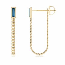 Authenticity Guarantee 
ANGARA London Blue Topaz Curb Link Chain Earrings in ... - £624.36 GBP