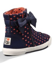 UGG Blue Jean Hi-Top Sneaker “I Love UGG&quot; Patch Pink Hearts Sherpa insole SZ 5 - £28.48 GBP