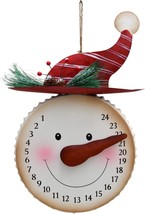 Metal Snowman Sign Hanging Christmas Countdown Advent Calendar Wall Decoration - £19.10 GBP