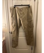 Wrangler Pants Men&#39;s Size 46X32 Brown Cargo Relaxed Fit Tech Pocket - $45.53 CAD