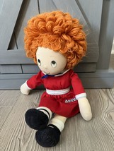 vintage Annie applause plush stuff animal red dress - $9.89