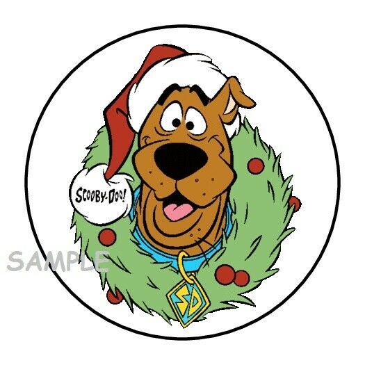 30 SCOOBY DOO CHRISTMAS ENVELOPE SEALS LABELS STICKERS 1.5" ROUND PARTY FAVORS