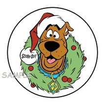 30 Scooby Doo Christmas Envelope Seals Labels Stickers 1.5&quot; Round Party Favors - £5.89 GBP