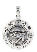 Jewelry Trends Sterling Silver Eye of Horus Egyptian Sun God Symbol Pendant - £42.87 GBP