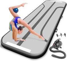 SereneLife 9.8ft Inflatable Gymnastics Air Tumble Mat - Black (Open Box) - $75.57