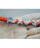 Prerogative 925 Enamel 4 Charm Bracelet Patriotic US Flag Never Worn - $762.79 MXN