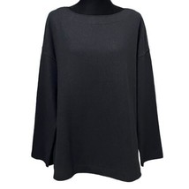 Banana Republic Black Boiled Wool Blend Long Sleeve Boxy Pullover Sweate... - $44.99