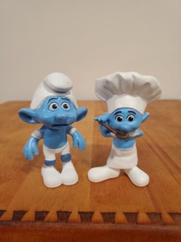 Smurf Figures Panicky & Chef Jakks Pacific Figurine Toy Cook Smurfs - £6.07 GBP