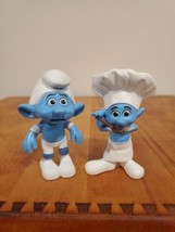 Smurf Figures Panicky &amp; Chef Jakks Pacific Figurine Toy Cook Smurfs - $7.61