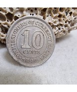 1950 Malaya 10 Cents Coin King George VI Vintage British Colonial Era Ra... - $25.79 CAD