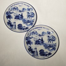 Set of 2 VTG Reutter Porzellan Sturbridge Village 4&quot; MA Souvenir Plates ... - £21.42 GBP