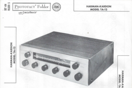 1958 HARMON-KARDON TA-12 AM FM RECEIVER SERVICE Repair MANUAL Photofact ... - $9.89