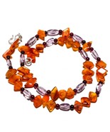 Carnelian Natural Gemstone Beads Jewelry Necklace 17&quot; 103 Ct. KB-511 - £8.58 GBP