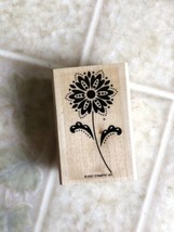 Stampin&#39; Up! Flower Design Dots Rubber Stamp 2007 Wood Mount - £8.49 GBP