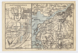 1903 Original Antique Map Of Vicinity Of Bergen / Slottskogsparken / Norway - £19.98 GBP