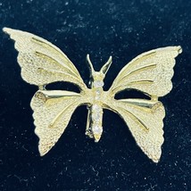 Gerry&#39;s Gold Tone And Rhinestone Butterfly Brooch - £11.93 GBP