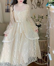 Retro Edwardian Lace Nightgown White Victorian Gown, Soft Brocade Gown, Vintage  - £54.67 GBP
