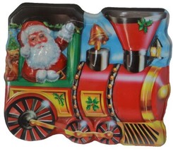 Vintage Ullman Plastic Christmas Santa Train Cookie Container Box 9” x 8” x 3.5” - £10.70 GBP