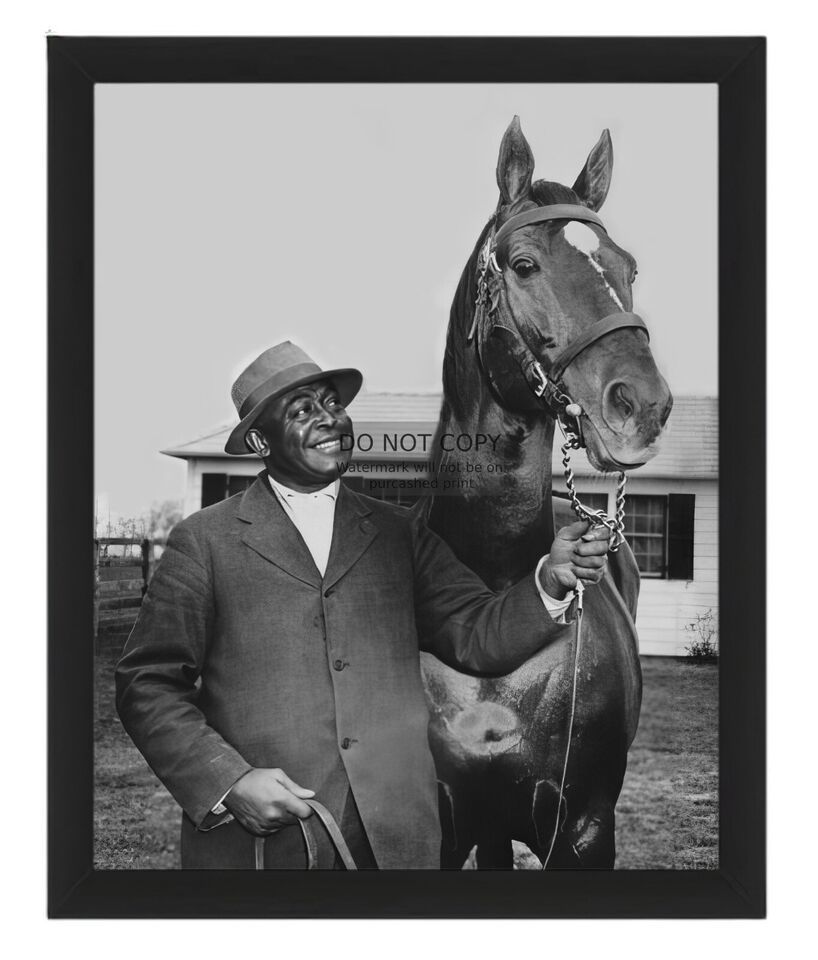 Primary image for MAN O WAR CHAMPION RACE HORSE THOUROUGHBRED WITH WILL HARBUT 8X10 FRAMED PHOTO