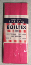 Boiltex Single Fold Bias Tape 32-B DK Dark Rose Pink Vintage 5 Yards New - $4.97