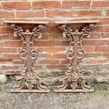 French Victorian Style Cast Metal Garden Table Legs Reclaimed Industrial... - $247.45