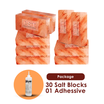 Himalayan Salt Blocks Pack of 30 With 1 Free Adhesive - £322.42 GBP