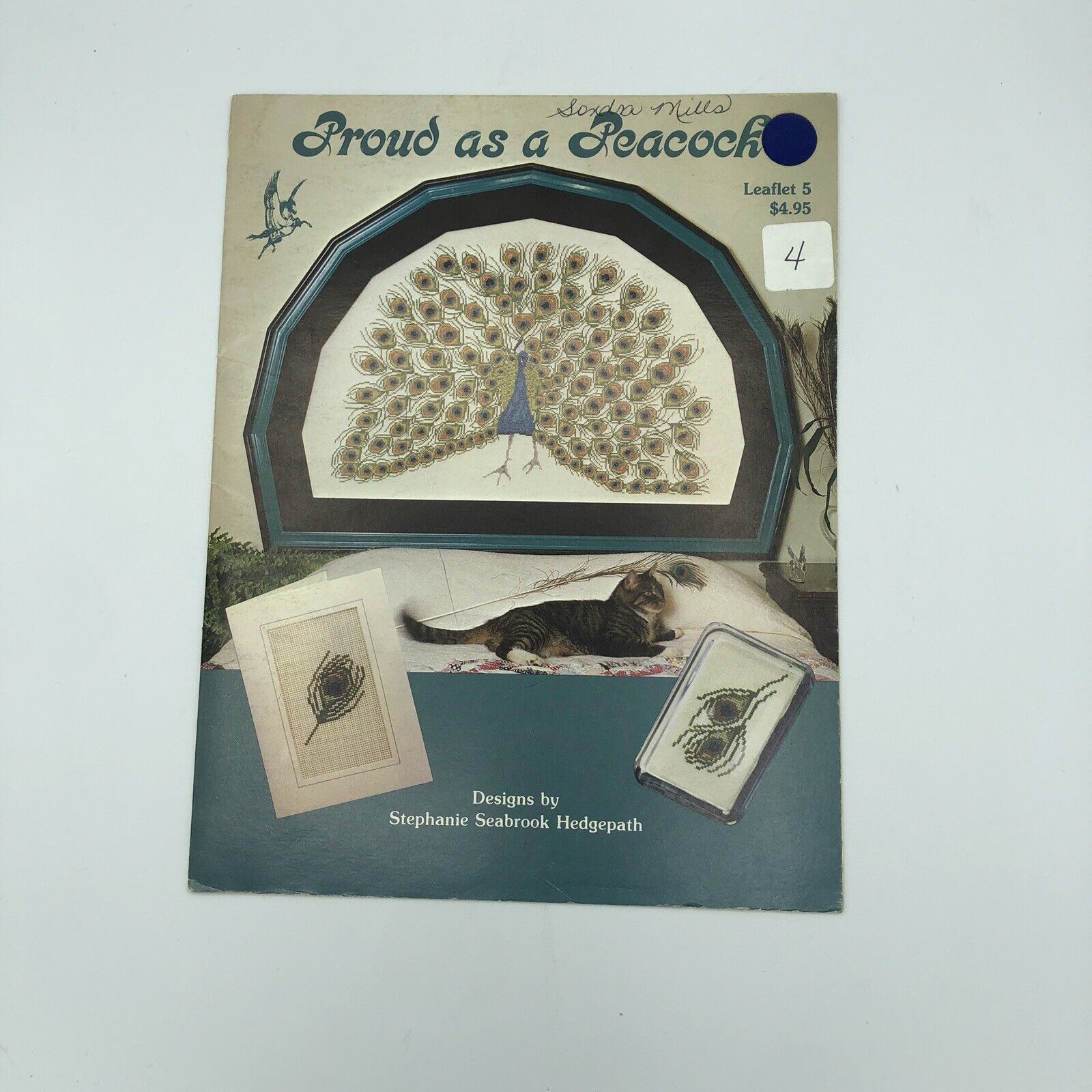 Proud As A Peacock Cross Stitch Leaflet 5 Designs By Stephanie Seabrook 1982 GUC - $9.46