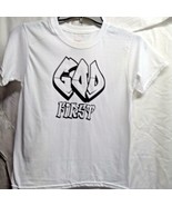 New God First Boys Sz M White Tee Tshirt Shirt Short Sleeve Cotton Blend - £5.28 GBP