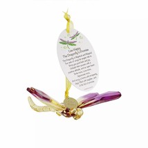Live Happy Dragonfly Ornament #6006930 Enesco~Promise Poem~Acrylic~Gold/Purple - £13.06 GBP