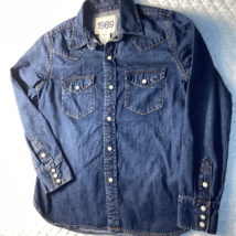 Gap 1969 Denim Western Shirt Youth L Pearl Buttons - £9.02 GBP