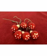 Vintage Lot of 6 Novelty Mini Toadstools Red &amp; White Fairy Garden Diorama - $168.17 MXN