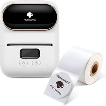 Phomemo-M110 Thermal Label Maker With One 30 X 30 Mm Label, Wireless, White. - £68.76 GBP