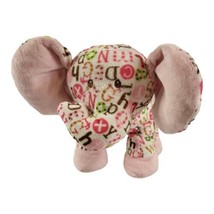 Baby Ganz Pink Pitter Pattern Alphabet Elephant Rattle Plush Stuffed Animal 8" - $14.88