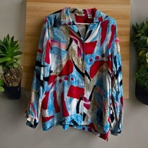 Vintage Natalie and Me Bright 100% Silk Blouse Size S Small - £19.39 GBP