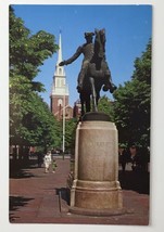 The Statue of Paul Revere Boston Old North Church Vintage Postcard - $6.00