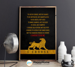 Lion Wall Art Motivational Inspiration Quotes Wall Art I Choose Canvas Print Art - £19.01 GBP+