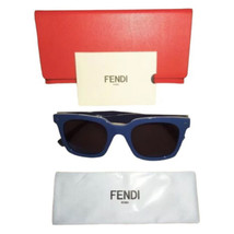 Fendi Square Sunglasses Blue 49-22-145mm Made in Italy w Case Sleek Unis... - $192.70