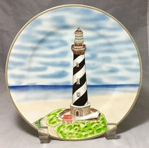 Light House 71/2&quot; dessert  plate by Royal Norfolk blue green black  - $6.39