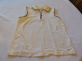 Izod Stretch Size L large ladies women&#39;s sleeveless polo shirt White GUC - £12.07 GBP