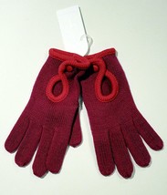 Jessica Simpson Red Purple Pet Gloves Knit Driver Acrylic Winter One Size - £55.36 GBP