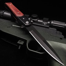 Hunting Knife,Pocket Knives,Camping Outdoor,Wooden handle, Folding Blade, Surviv - £15.50 GBP