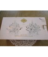 Shannon Crystal Set of Two Crystal Lotus Candle Holders New in Box - $628.94 MXN