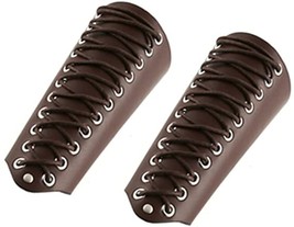 Unisex Faux Back Leather Gauntlet Wristband Wide Bracer Arm Armor Cuff - €16,62 EUR
