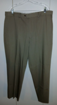 PRONTO UOMO MEN&#39;S 100% WOOL BROWN FLAT FRONT LIGHT DRESS PANTS-40x29.5&quot;-... - $16.82